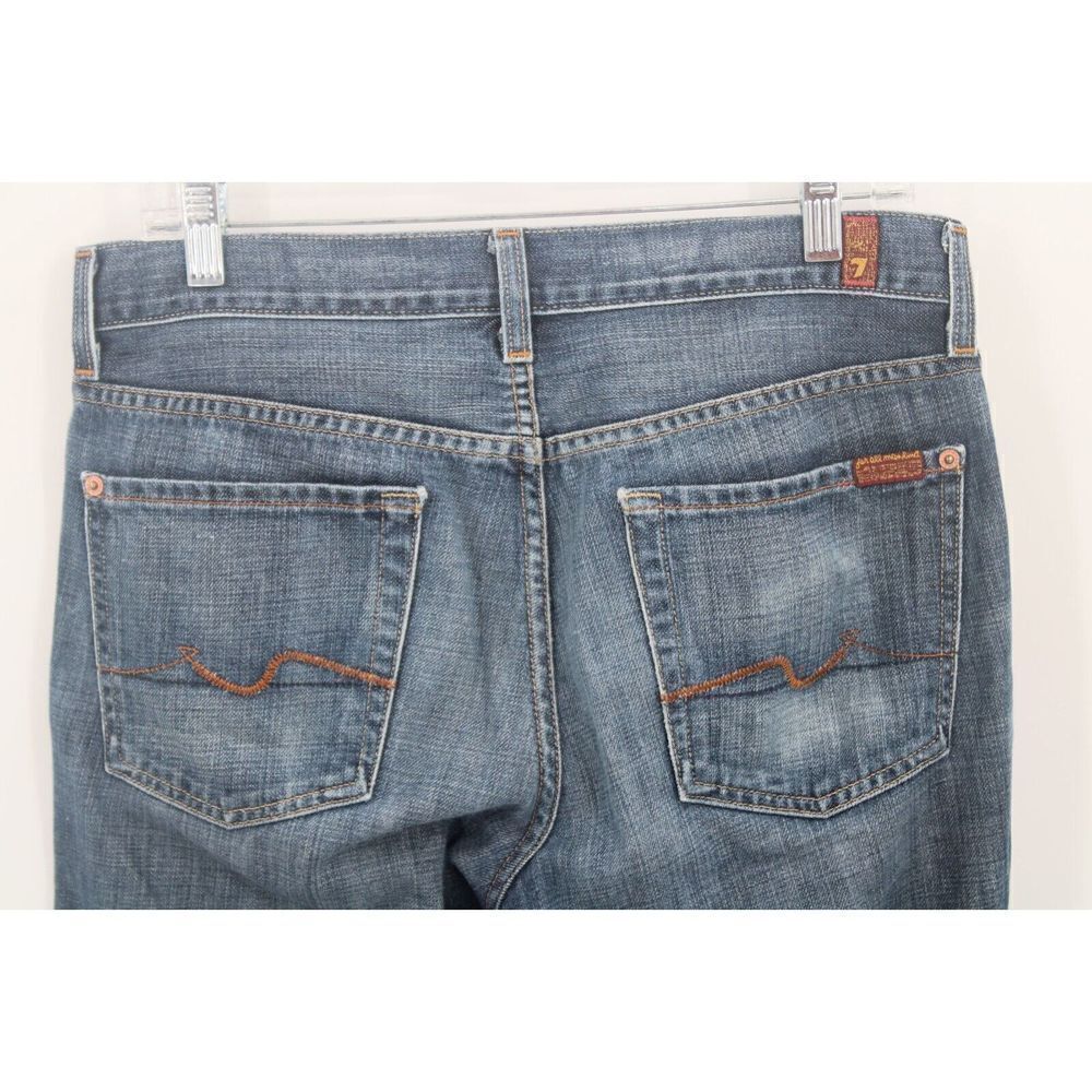 7 For All Mankind Men's RELAXED Jeans Size 31 Button Fly BOOTCUT Med Wash - Picture 3 of 6